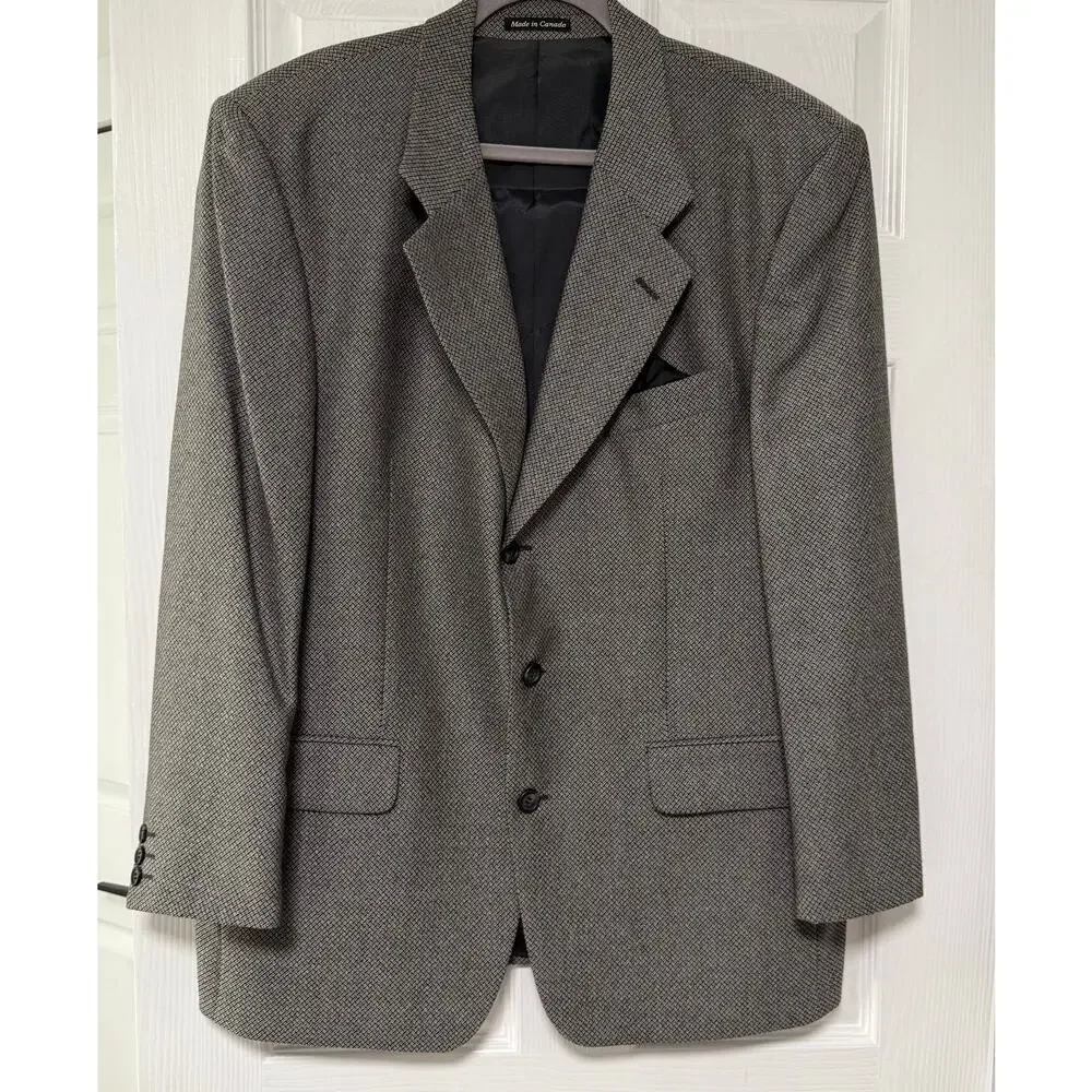 Yves Saint Laurent Men's Chevron 100%Wool Sportscoat Blazer Jacket Size 43R